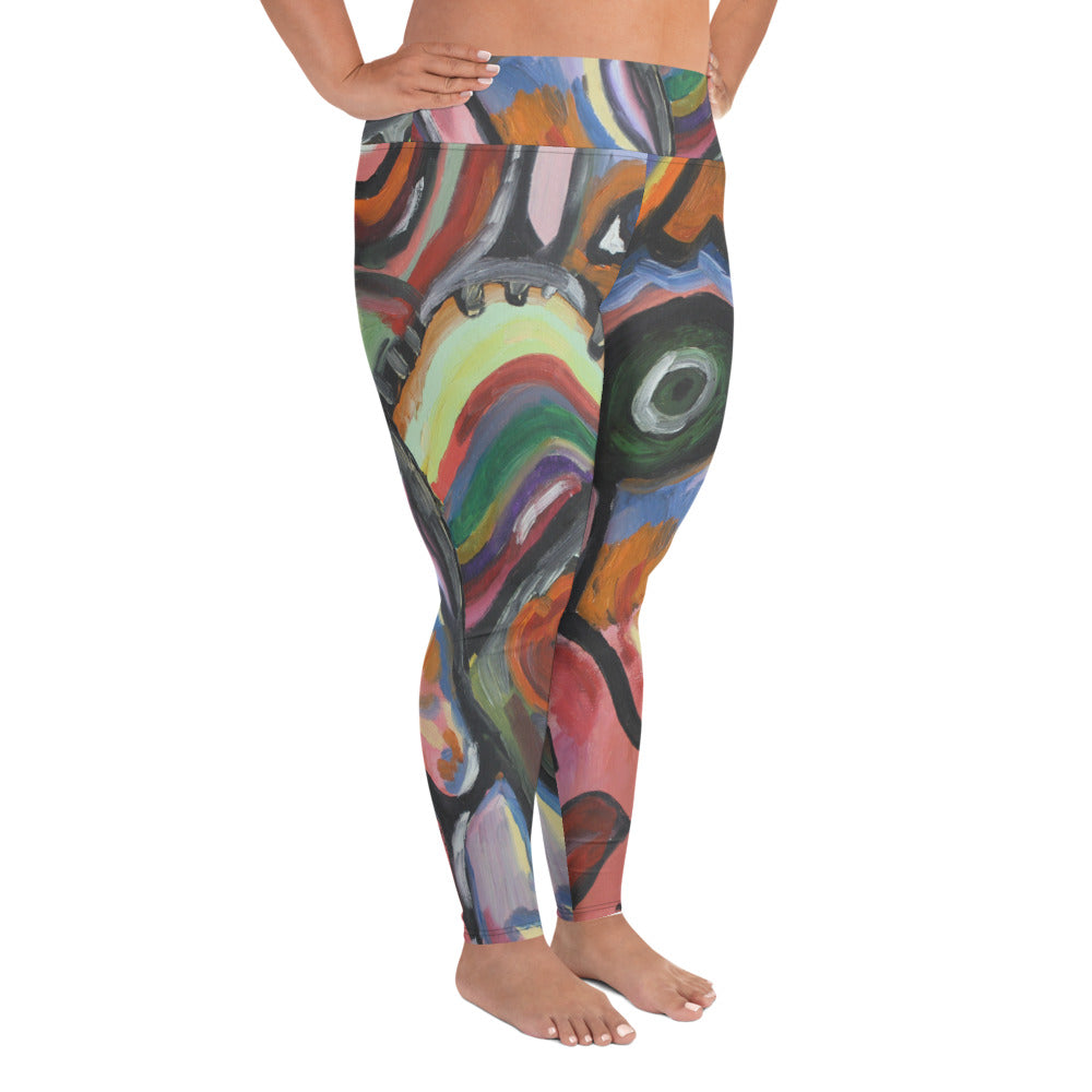 "Crazy life"All-Over Print Plus Size Leggings