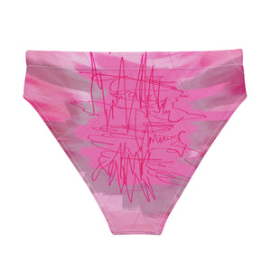 "Pink poem" Recycled high-waisted bikini bottom