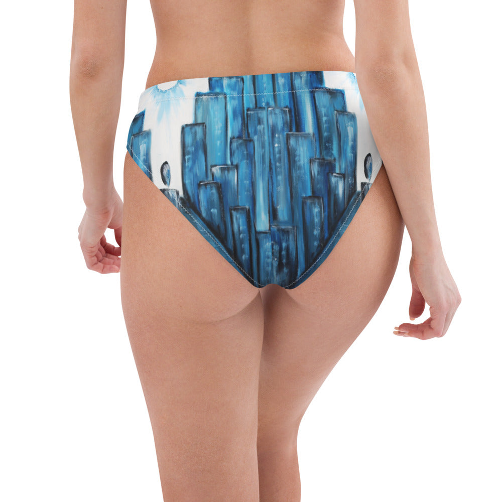 "Keep walking" Recycled high-waisted bikini bottom