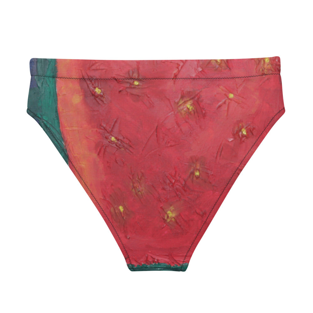 "Beautiful day" Recycled high-waisted bikini bottom