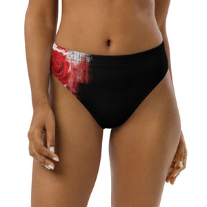 "A single rose" Recycled high-waisted bikini bottom