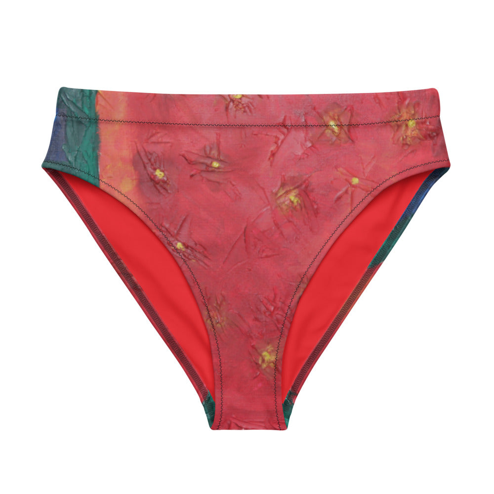 "Beautiful day" Recycled high-waisted bikini bottom