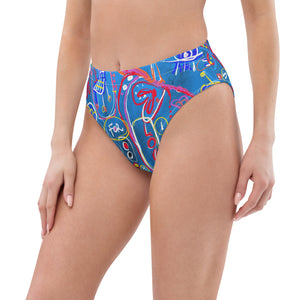 "Sudoku" Recycled high-waisted bikini bottom