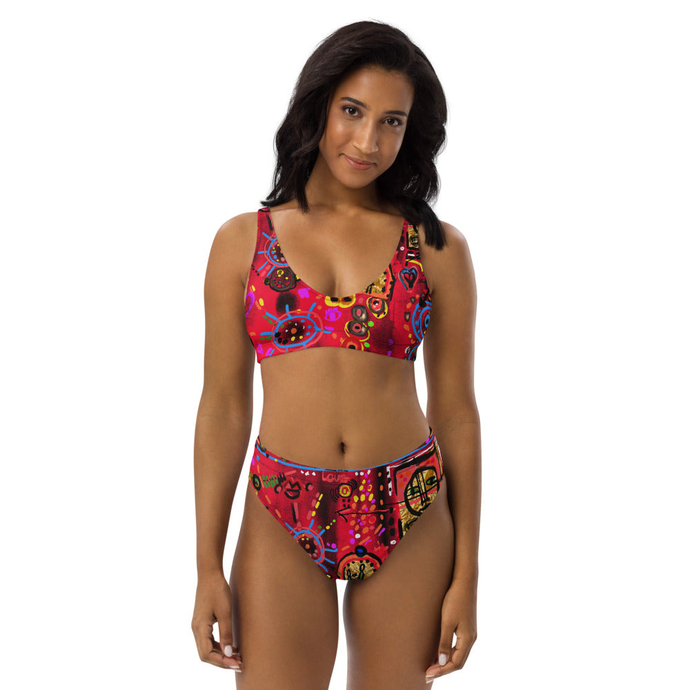 "Secret love" Recycled high-waisted bikini