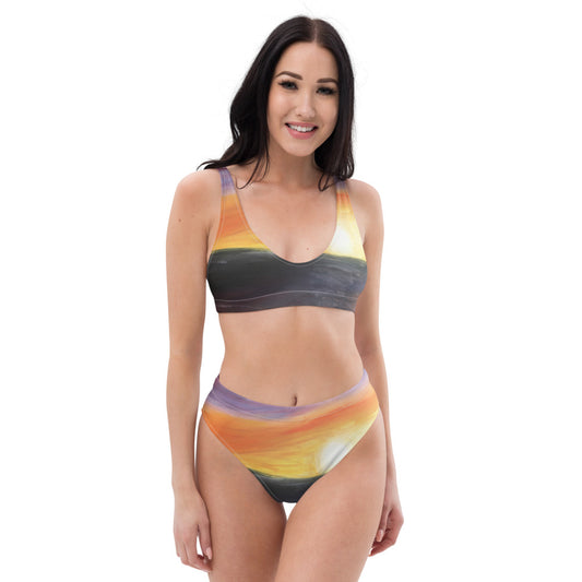 "Sunset" Recycled high-waisted bikini