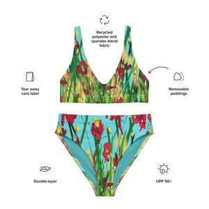 "Wild flower" Recycled high-waisted bikini