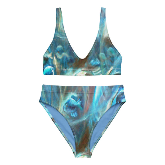 "Under the sea" Recycled high-waisted bikini