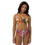 "He loves me he loves me not" Recycled high-waisted bikini