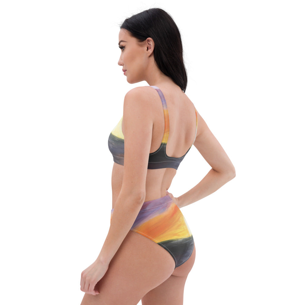 "Sunset" Recycled high-waisted bikini