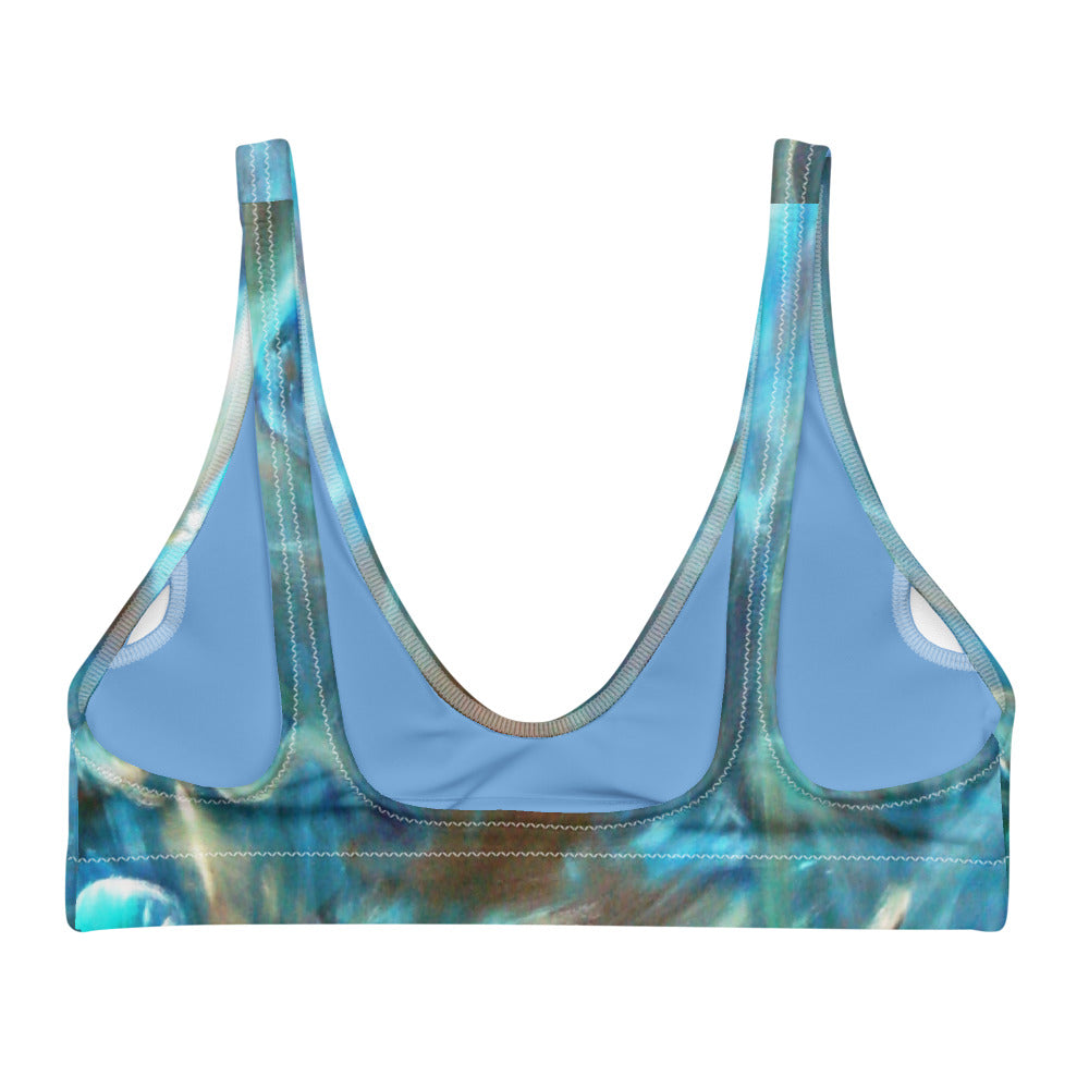 "Under the sea" Recyled padded bikini top