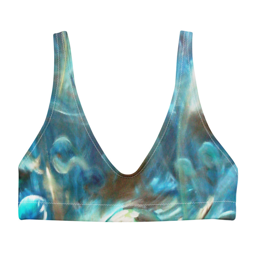 "Under the sea" Recyled padded bikini top