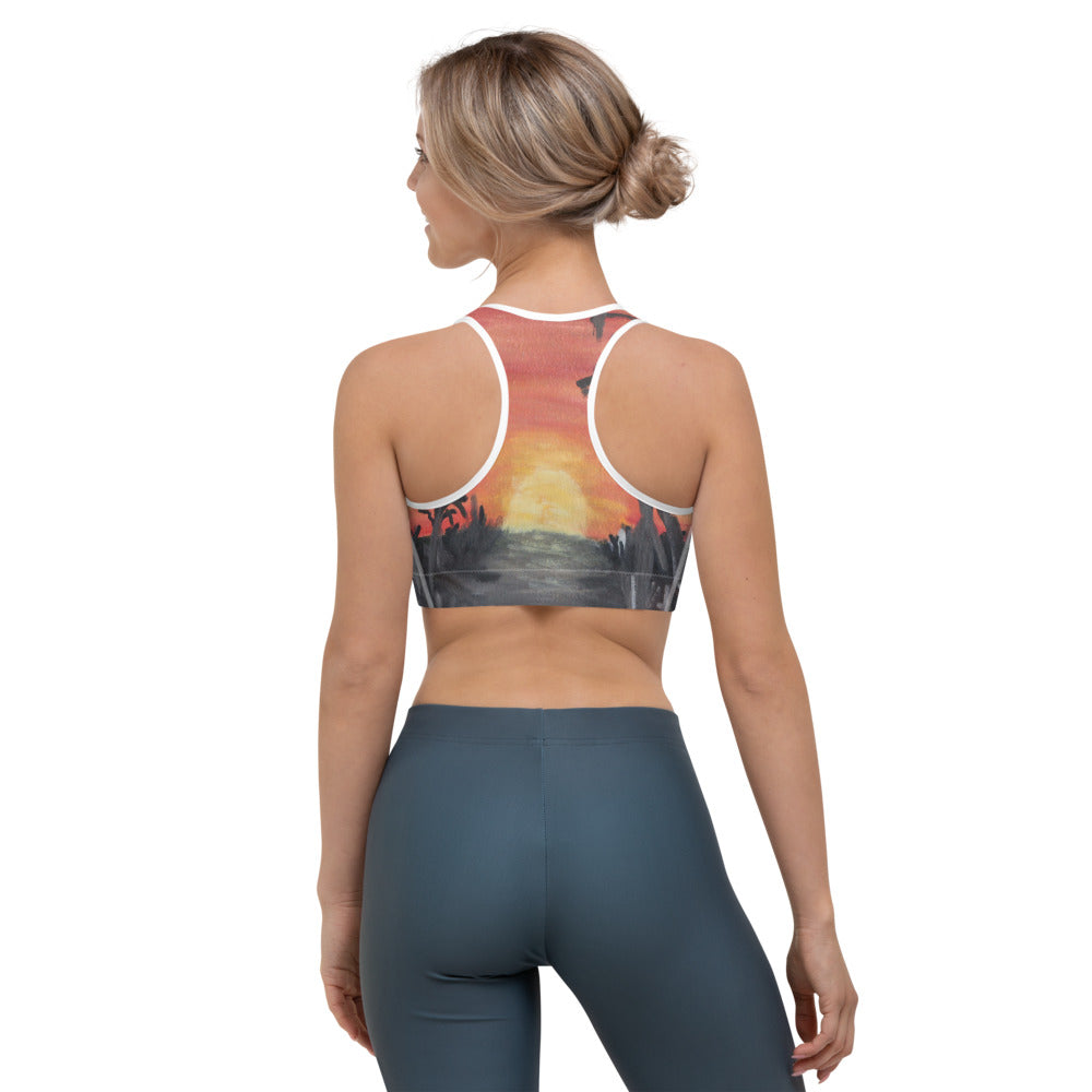 "African sunset" Sports bra