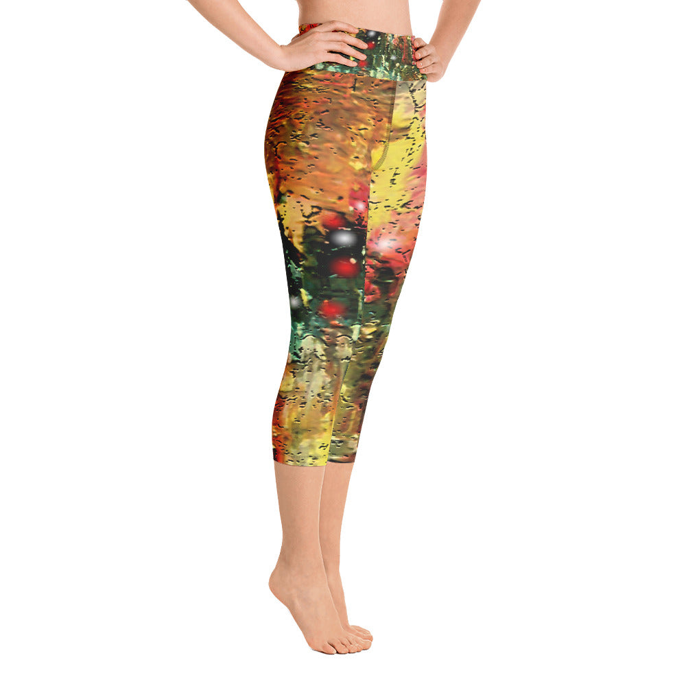 "City that never sleeps" High Waist  Capri Leggings