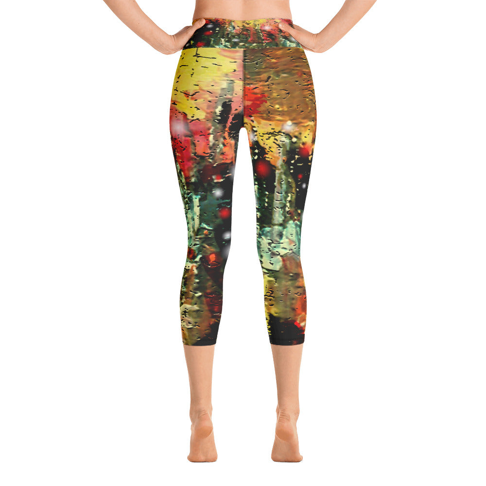 "City that never sleeps" High Waist  Capri Leggings