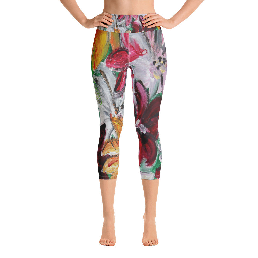 "Garden" High Waist  Capri Leggings