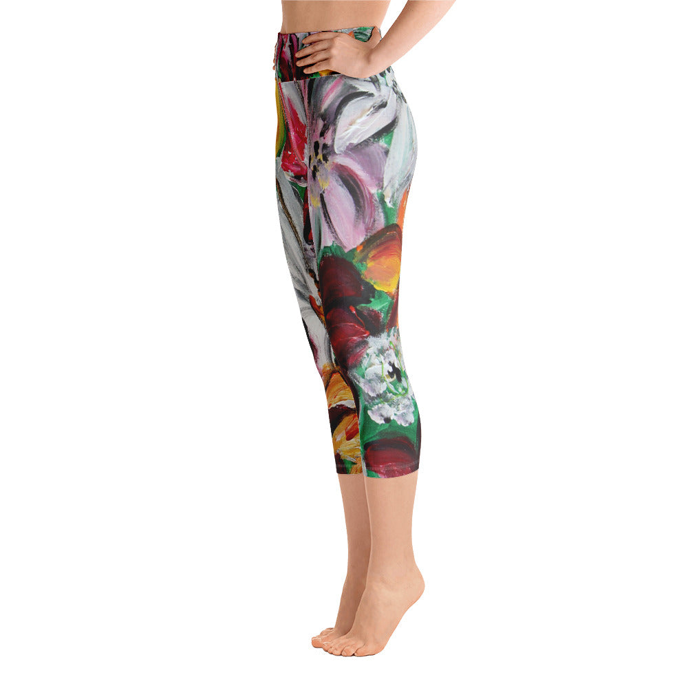 "Garden" High Waist  Capri Leggings