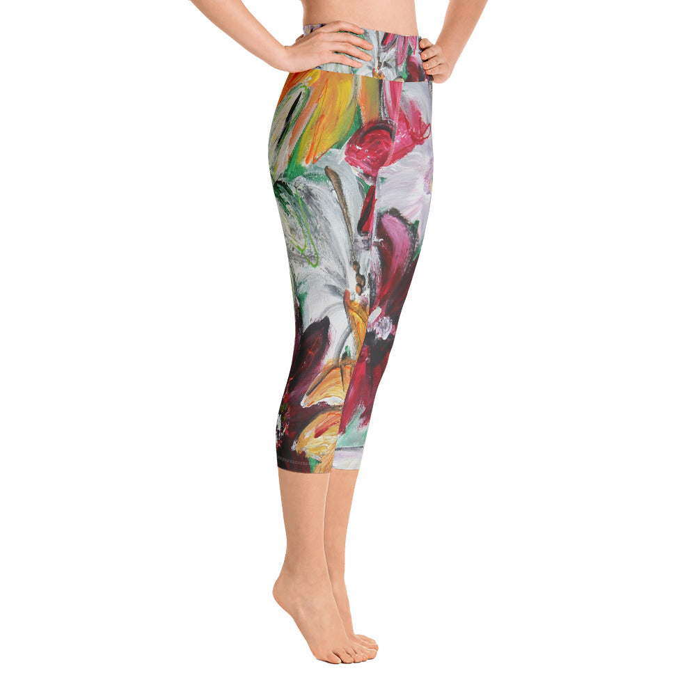 "Garden" High Waist  Capri Leggings