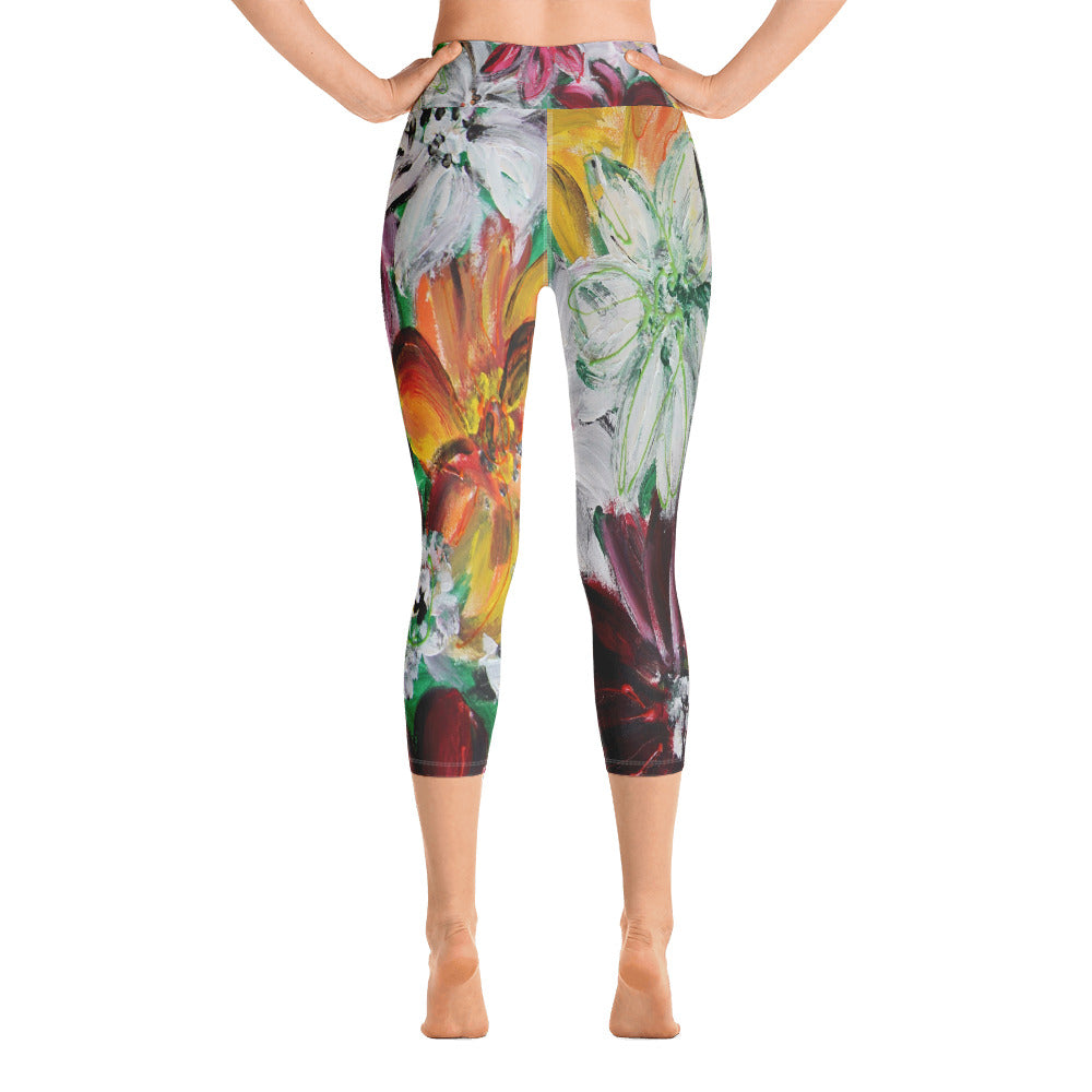 "Garden" High Waist  Capri Leggings