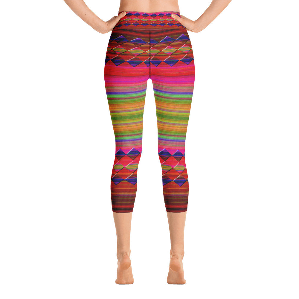 "Let's color"  High Waist  Capri Leggings