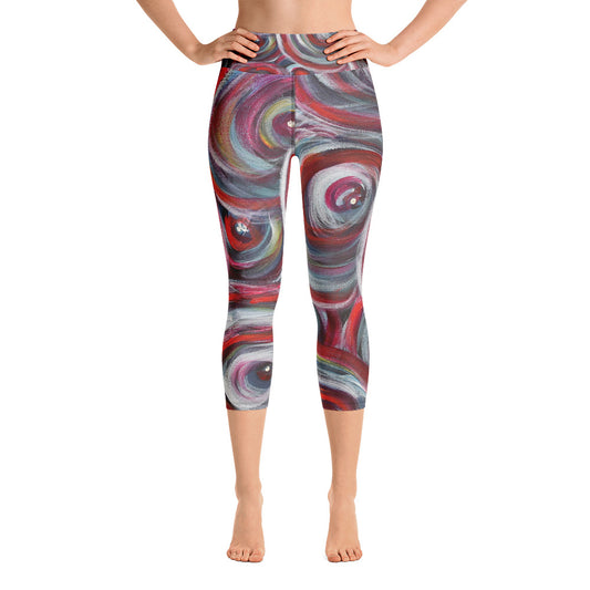 "Life is good" High Waist Capri Leggings