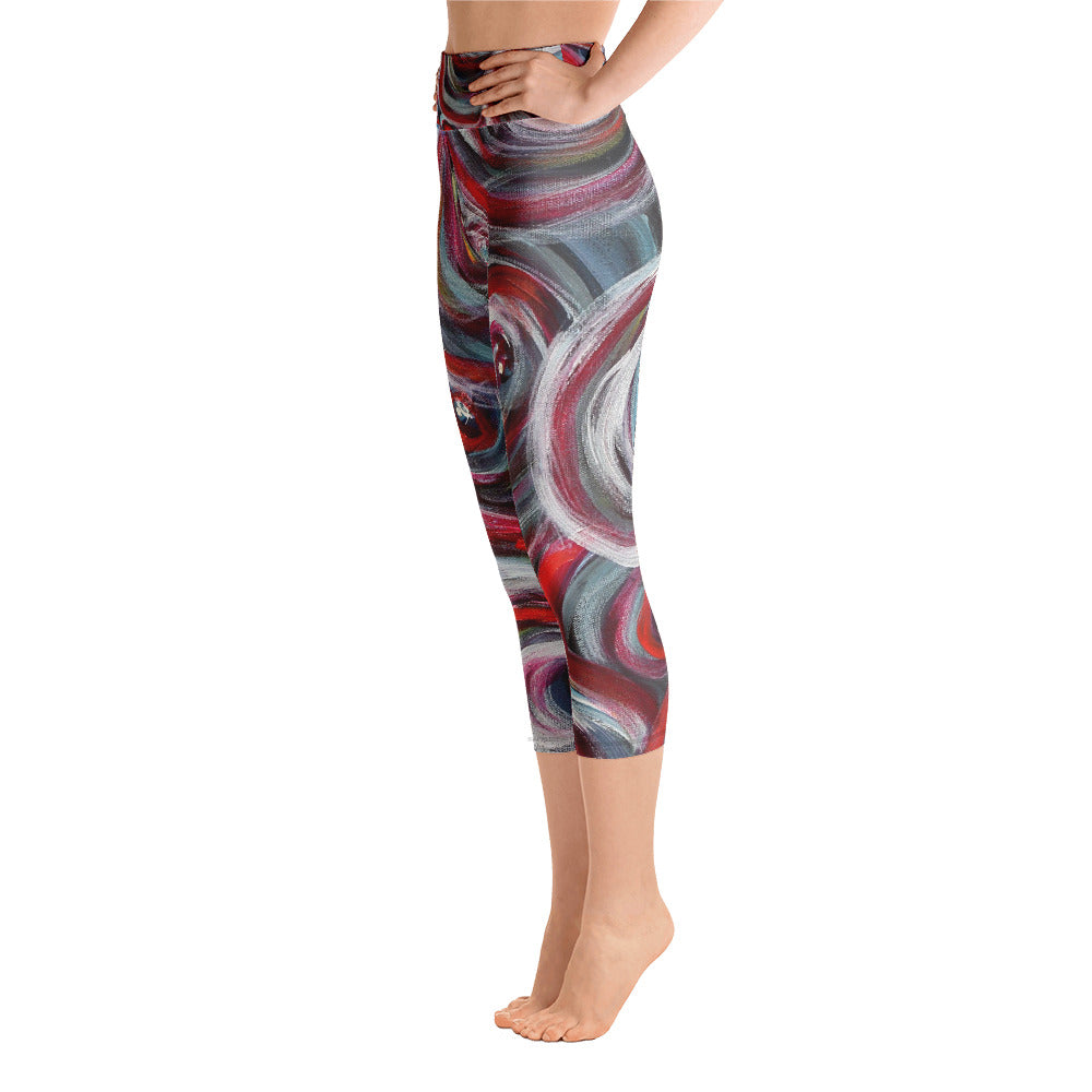 "Life is good" High Waist Capri Leggings