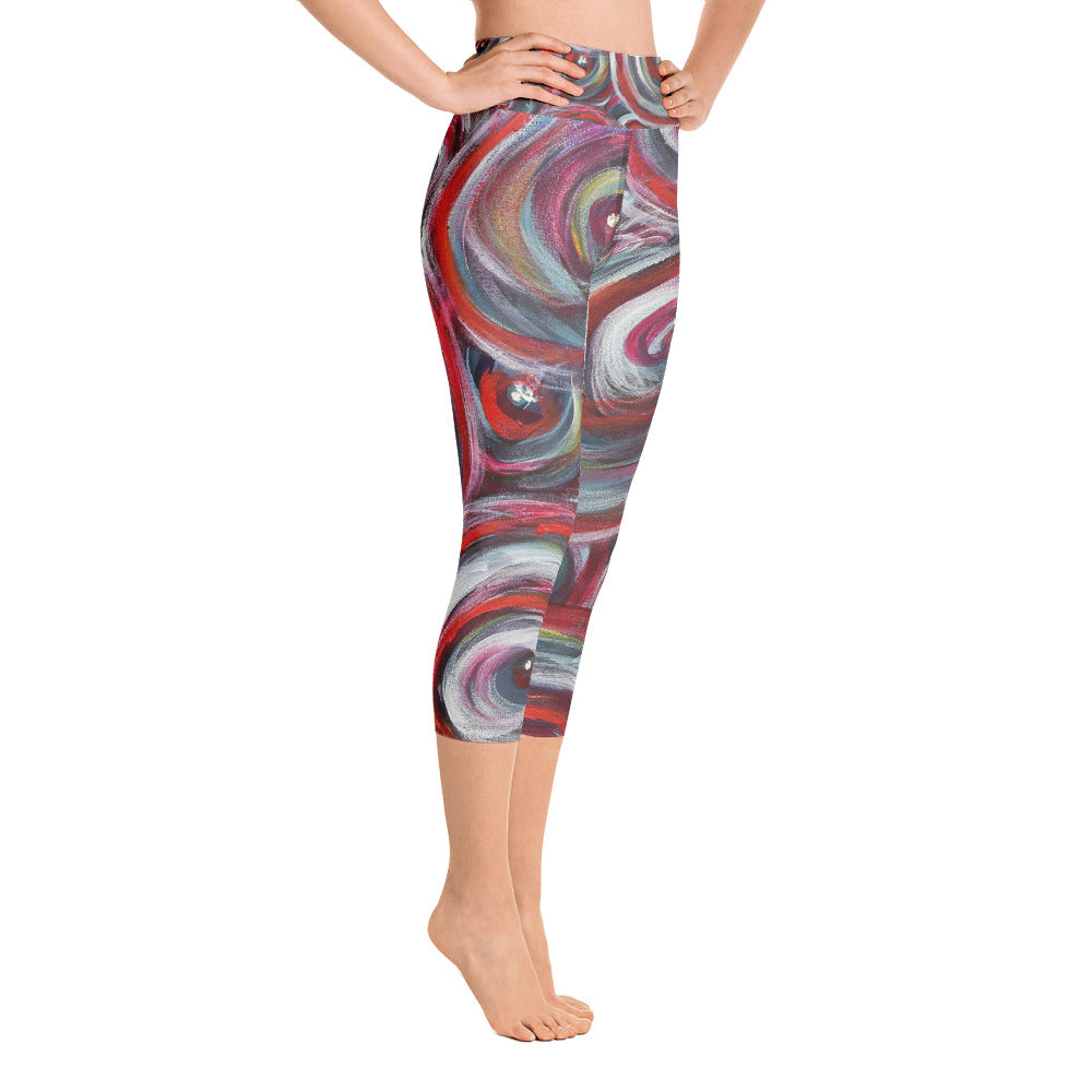 "Life is good" High Waist Capri Leggings