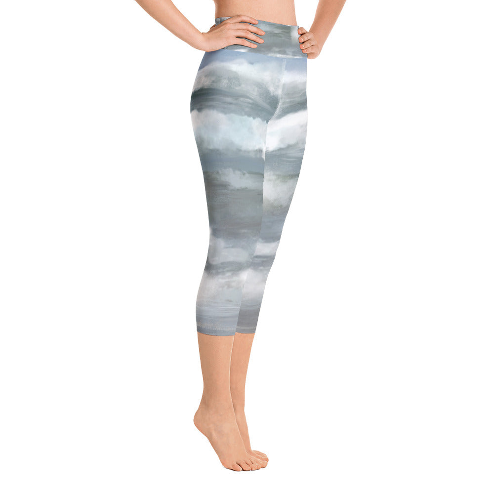 "Life is a beach"  High Waist Capri Leggings