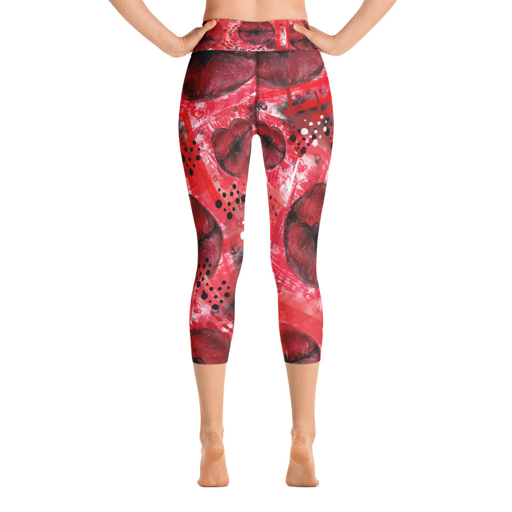 "Kiss me" High waist Capri Leggings