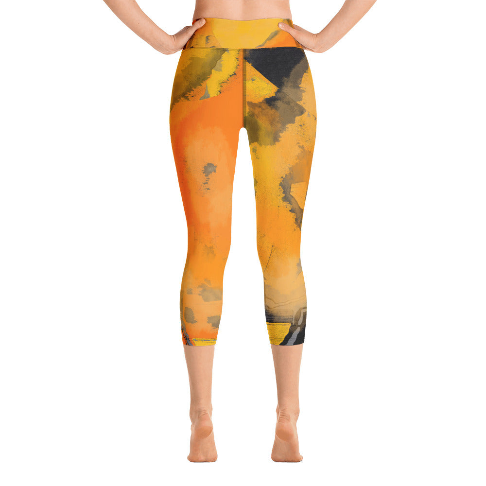 "I am the sun" High Waist  Capri Leggings