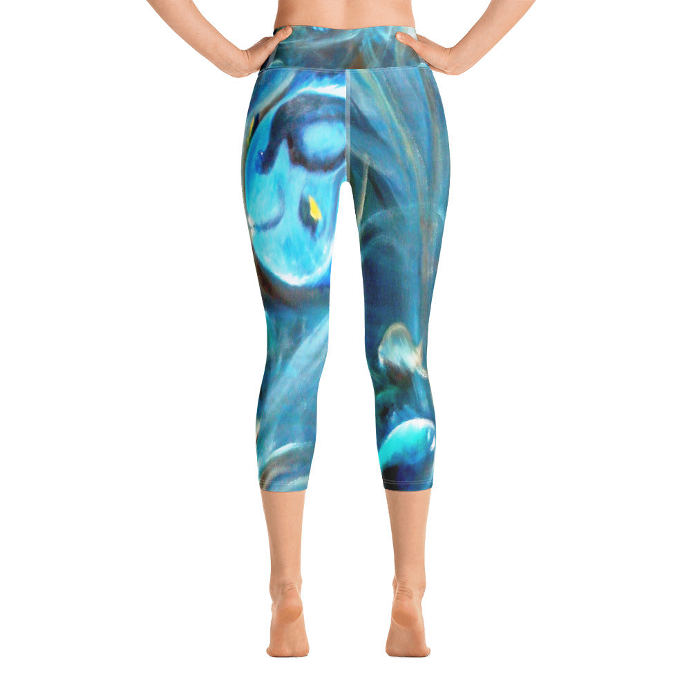 "Under the sea" High Waist Capri Leggings