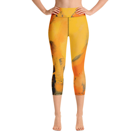 "I am the sun" High Waist  Capri Leggings