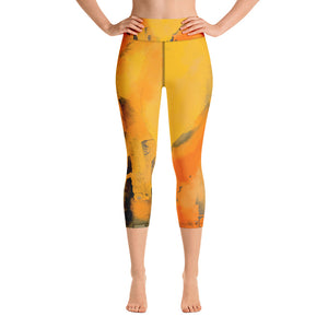 "I am the sun" High Waist  Capri Leggings