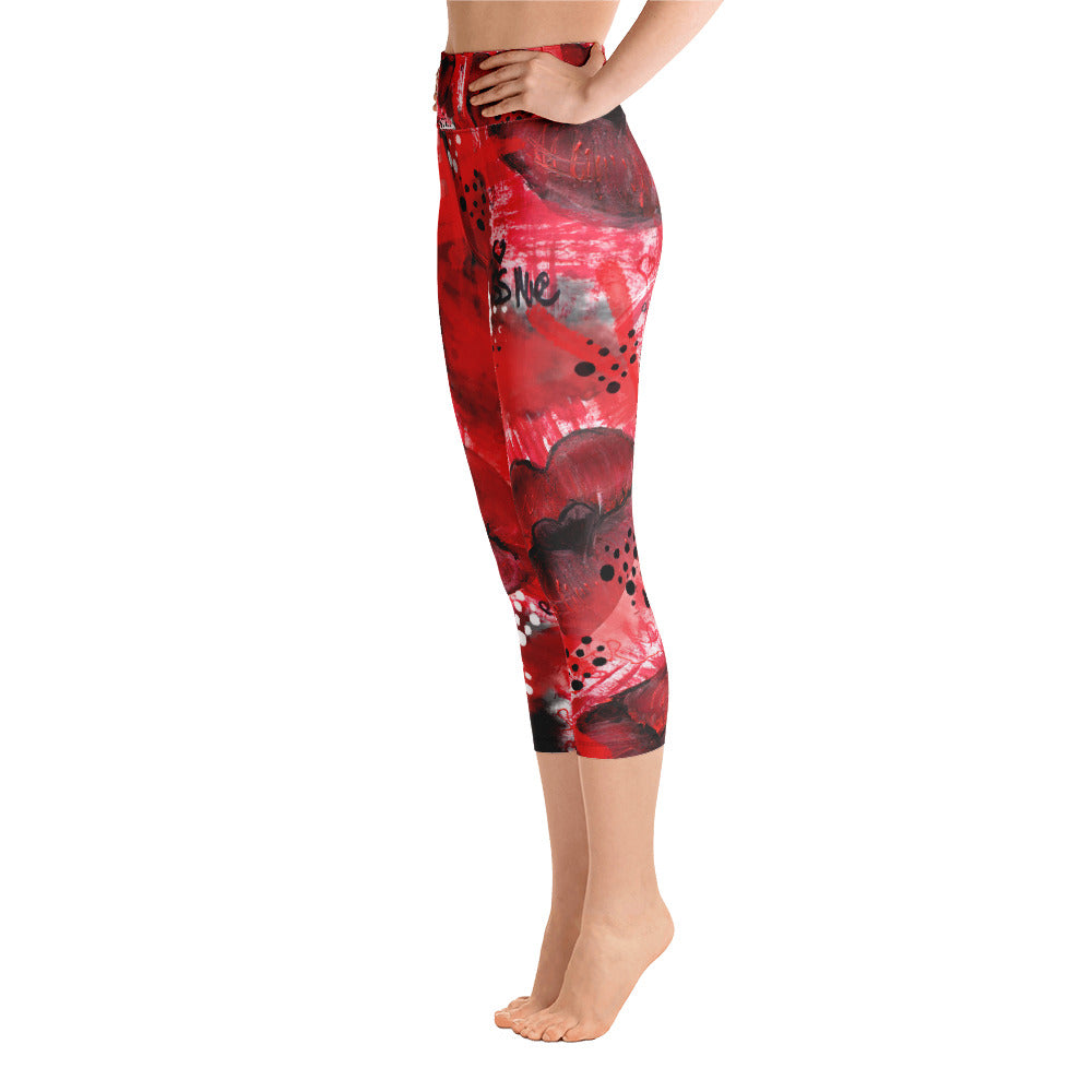 "Kiss me" High waist Capri Leggings