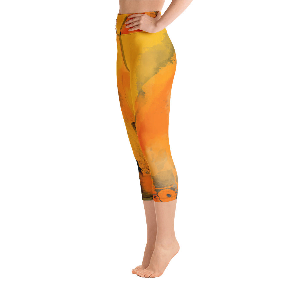 "I am the sun" High Waist  Capri Leggings