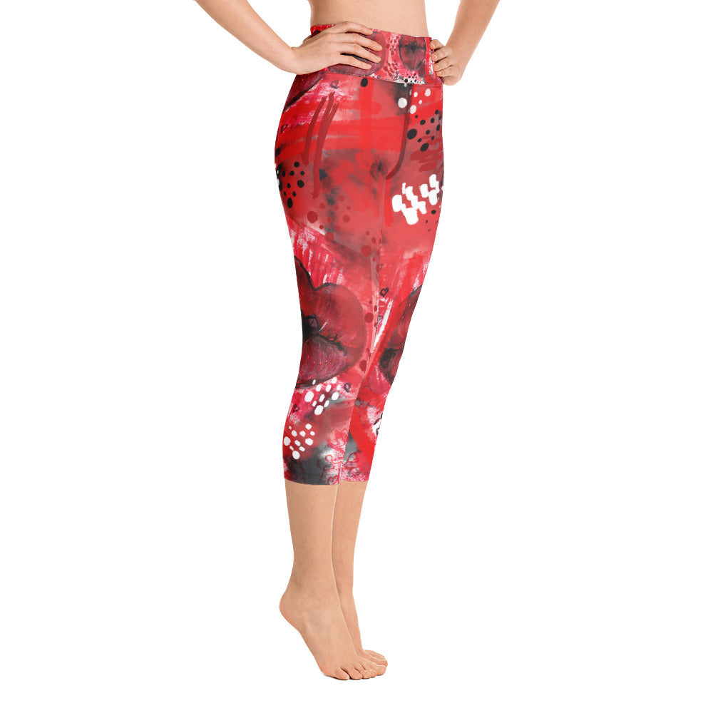 "Kiss me" High waist Capri Leggings