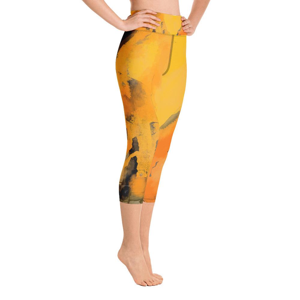 "I am the sun" High Waist  Capri Leggings