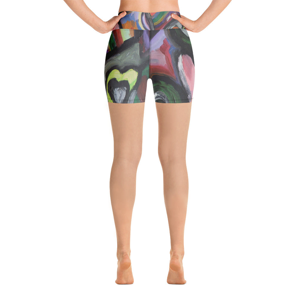 "Crazy hart" Yoga Shorts