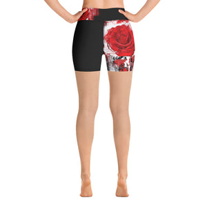 "A single rose" Yoga Shorts