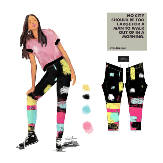 "City life" Low Waist Leggings