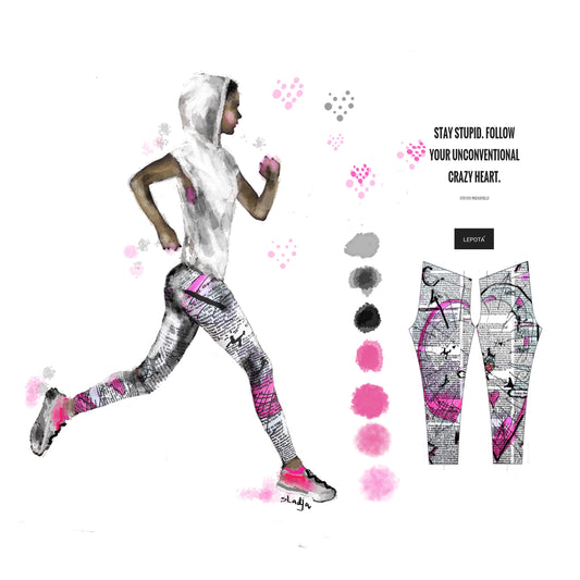 "Crazy heart" low waist Leggings