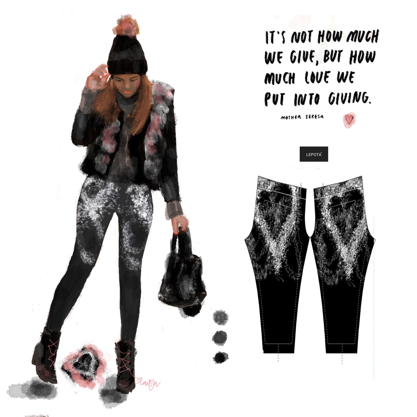 "Give love" low waist Leggings