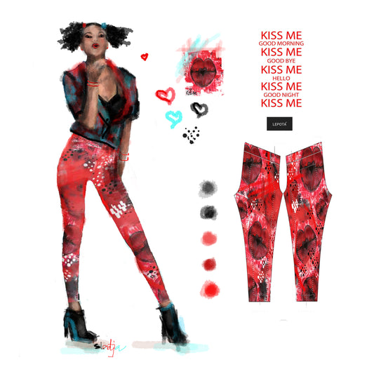 "Kiss me" low waist Leggings