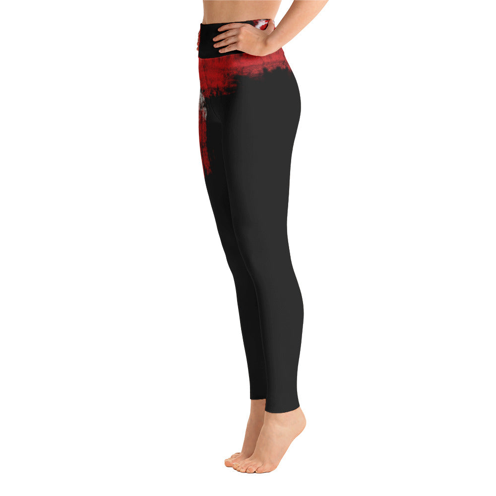 "A single rose" High waist Leggings