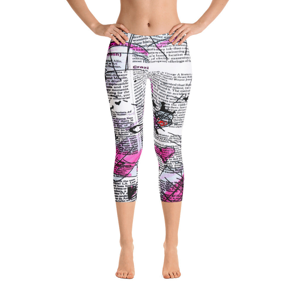 "Crazy heart" Capri Leggings