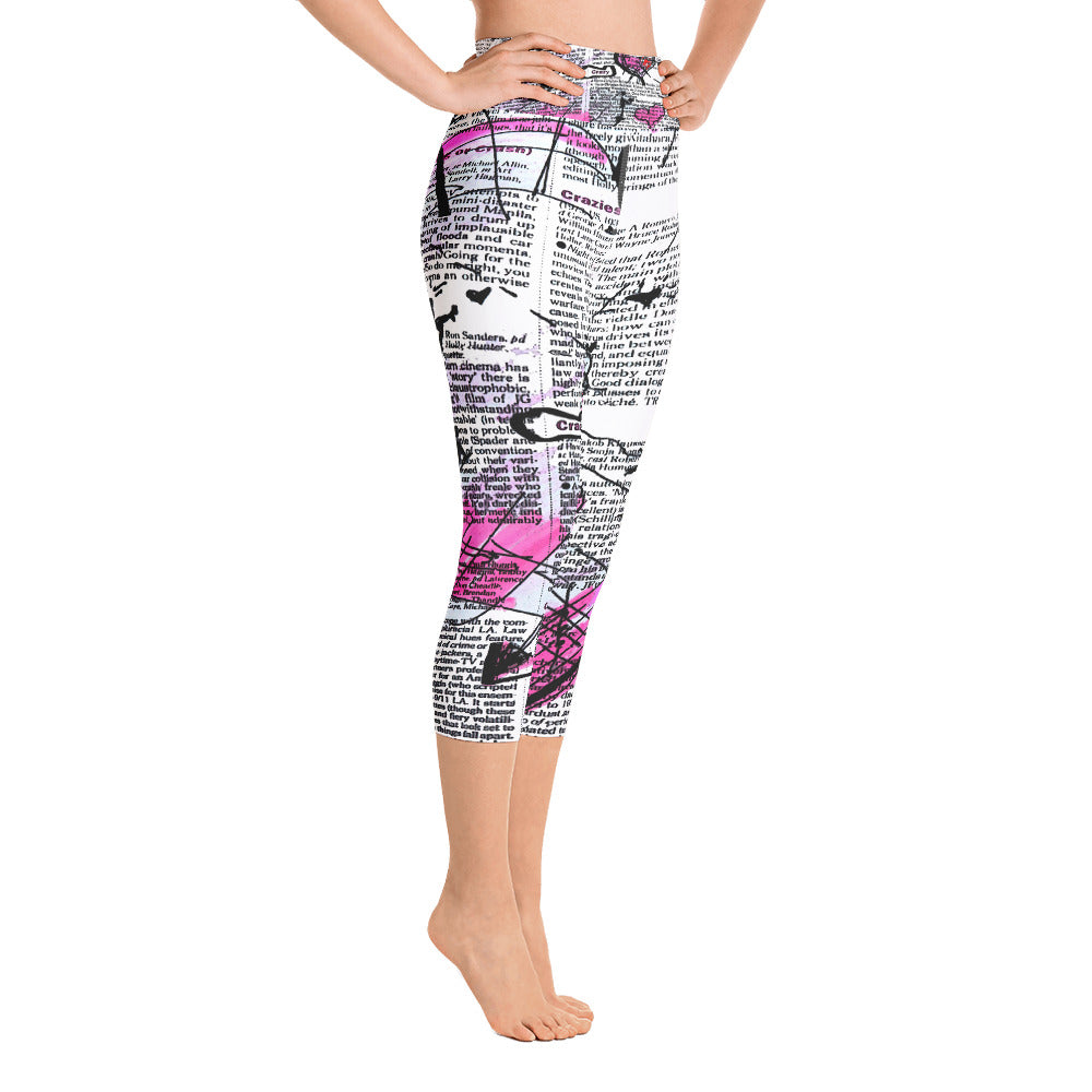 "Crazy heart" High Waist  Capri Leggings