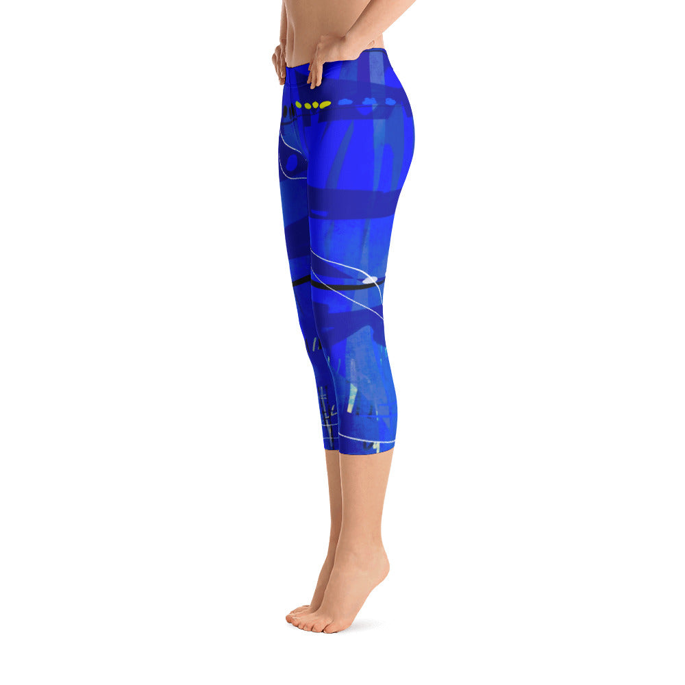 "Blue mix" Capri Leggings