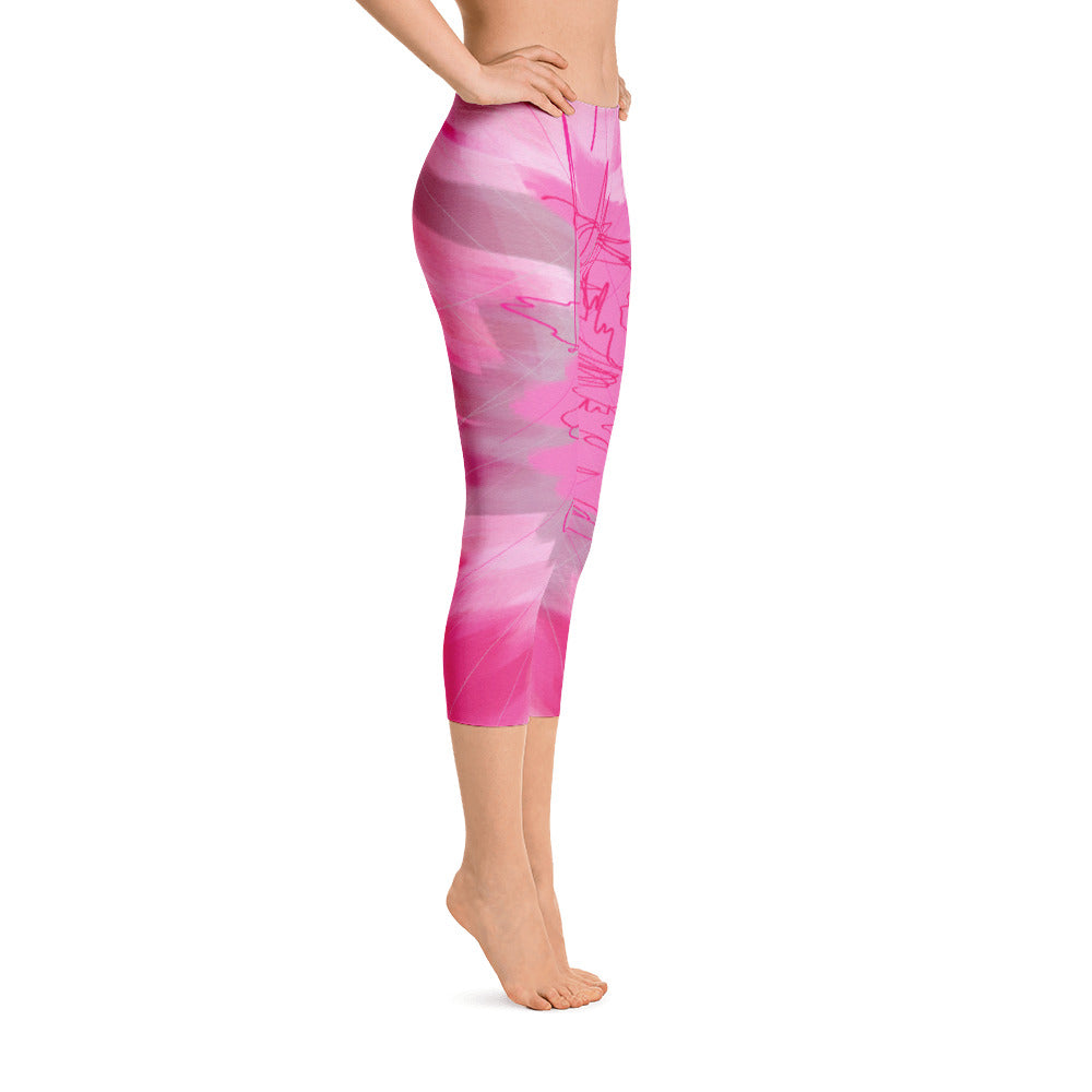 "Pink poem" Capri Leggings