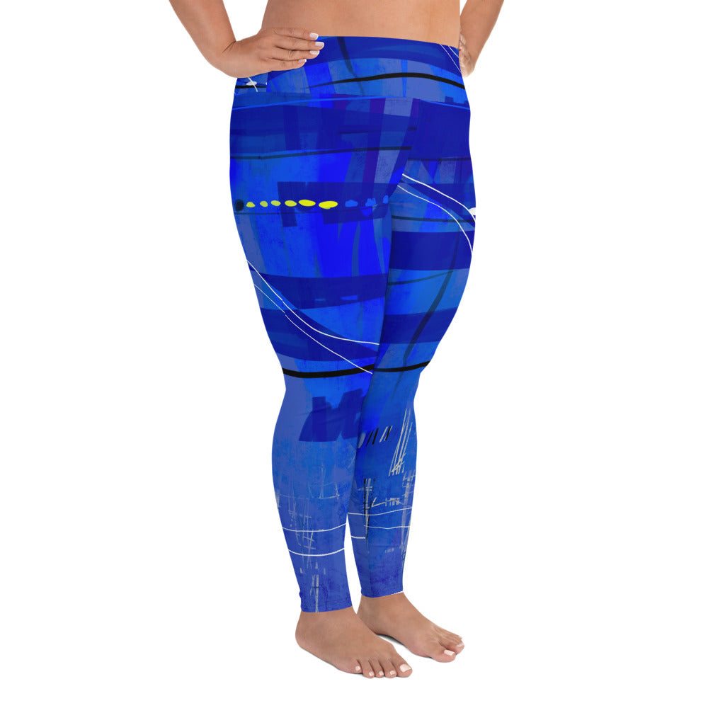 "Blue Mix" Plus Size Leggings