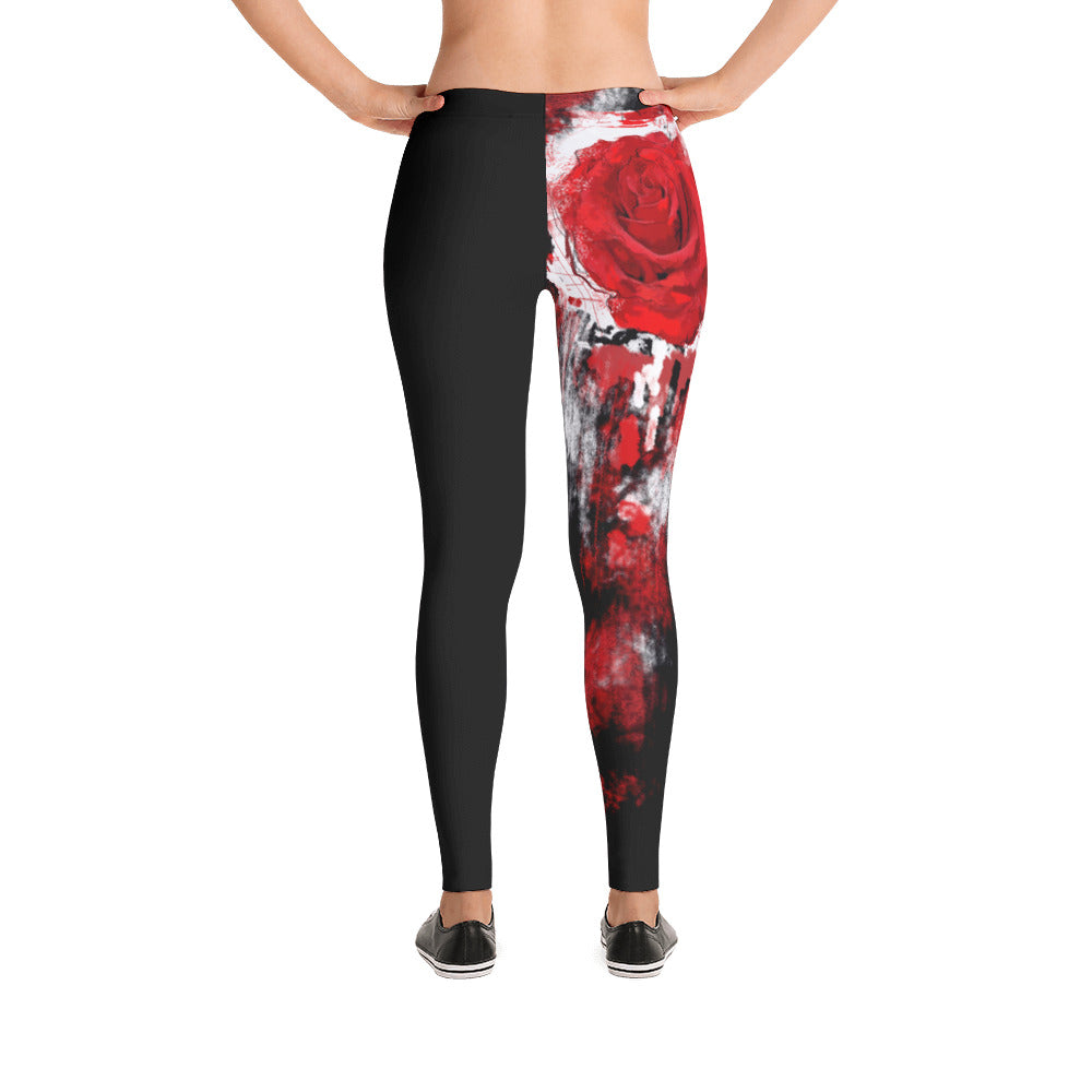 " Single rose" Low waist Leggings