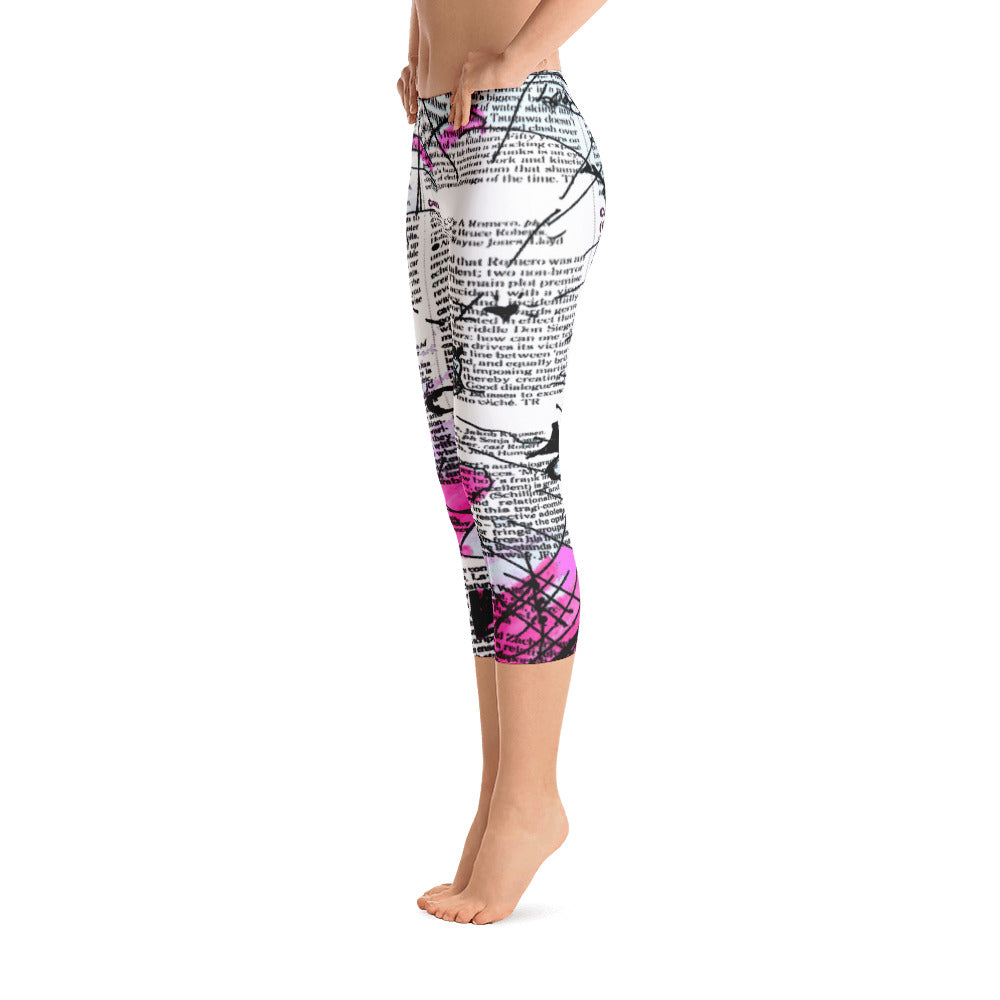 "Crazy heart" Capri Leggings